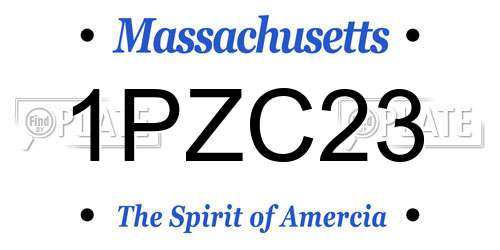 1PZC23 Massachusetts License Plate