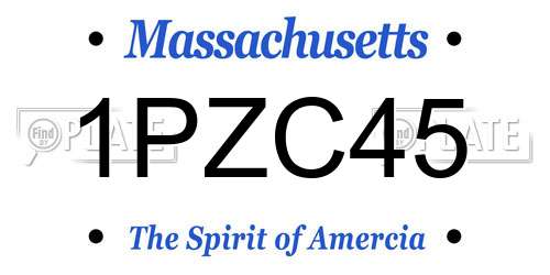 1PZC45 Massachusetts License Plate