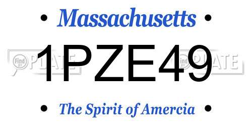 1PZE49 Massachusetts License Plate