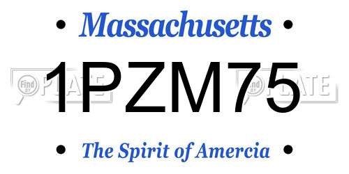 1PZM75 Massachusetts License Plate