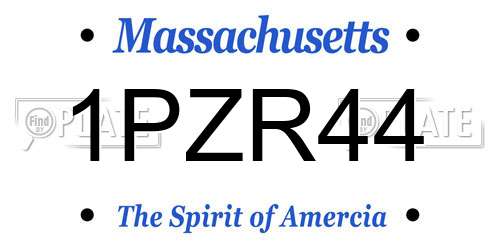 1PZR44 Massachusetts License Plate