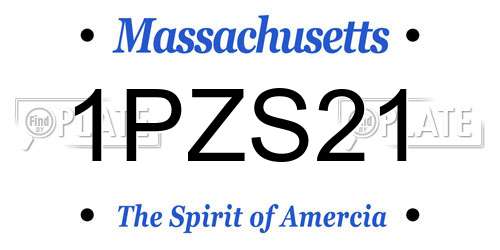 1PZS21 Massachusetts License Plate