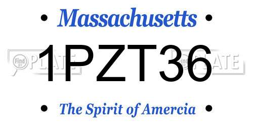 1PZT36 Massachusetts License Plate