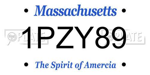 1PZY89 Massachusetts License Plate