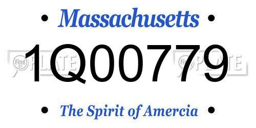 1Q00779 Massachusetts License Plate