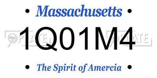 1Q01M4 Massachusetts License Plate