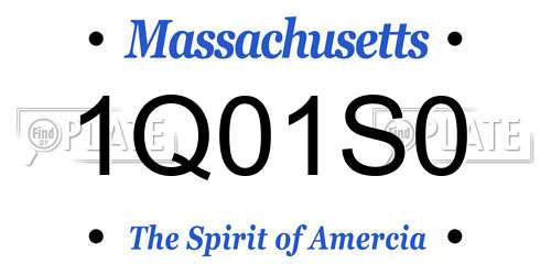 1Q01S0 Massachusetts License Plate