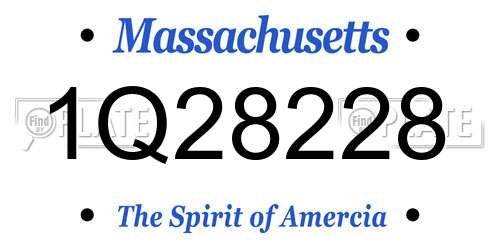 1Q28228 Massachusetts License Plate