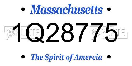 1Q28775 Massachusetts License Plate