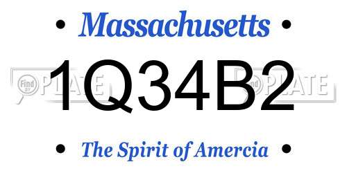 1Q34B2 Massachusetts License Plate
