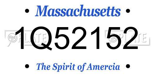 1Q52152 Massachusetts License Plate