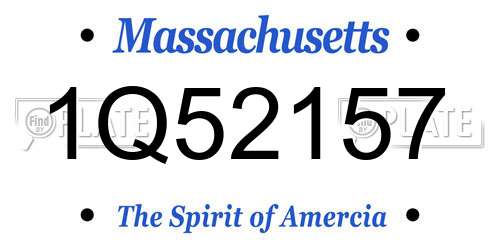 1Q52157 Massachusetts License Plate
