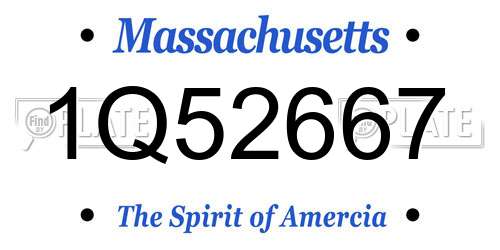 1Q52667 Massachusetts License Plate
