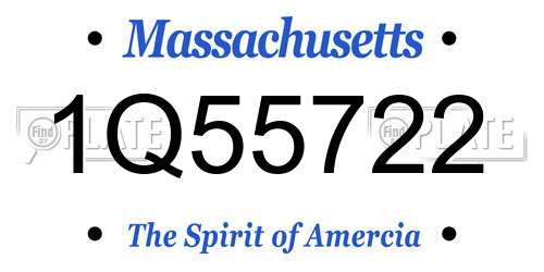 1Q55722 Massachusetts License Plate