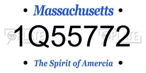 1Q55772 Massachusetts License Plate
