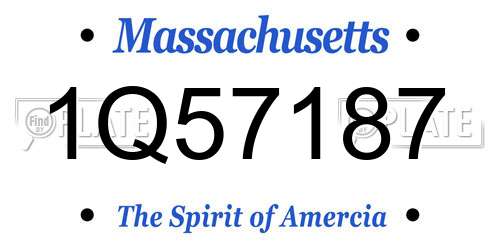1Q57187 Massachusetts License Plate