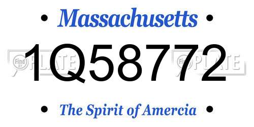 1Q58772 Massachusetts License Plate