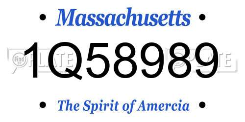 1Q58989 Massachusetts License Plate