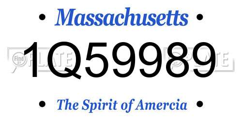 1Q59989 Massachusetts License Plate