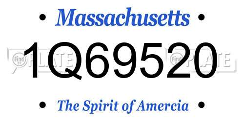 1Q69520 Massachusetts License Plate
