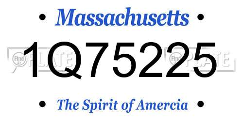 1Q75225 Massachusetts License Plate