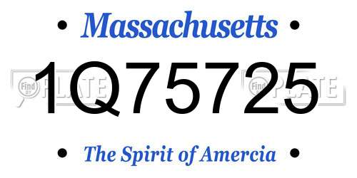 1Q75725 Massachusetts License Plate