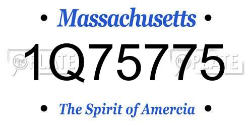 1Q75775 Massachusetts License Plate