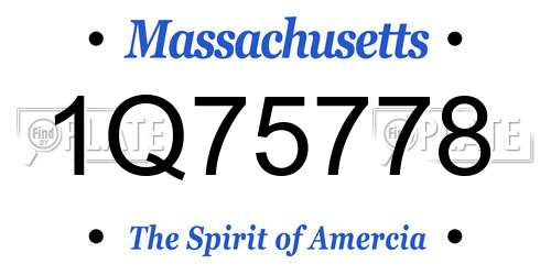 1Q75778 Massachusetts License Plate