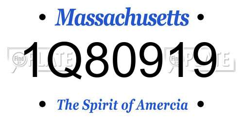 1Q80919 Massachusetts License Plate