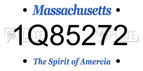 1Q85272 Massachusetts License Plate