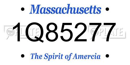 1Q85277 Massachusetts License Plate