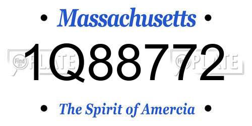 1Q88772 Massachusetts License Plate