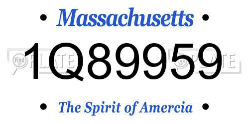 1Q89959 Massachusetts License Plate