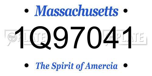 1Q97041 Massachusetts License Plate