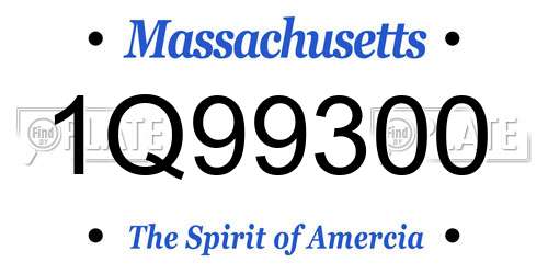 1Q99300 Massachusetts License Plate