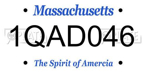 1QAD046 Massachusetts License Plate