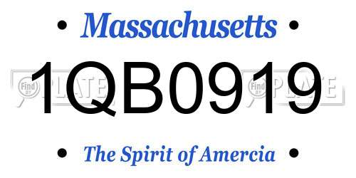 1QB0919 Massachusetts License Plate