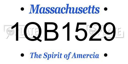 1QB1529 Massachusetts License Plate