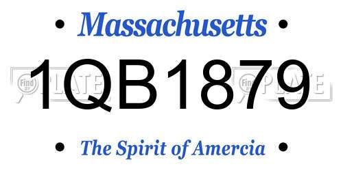 1QB1879 Massachusetts License Plate