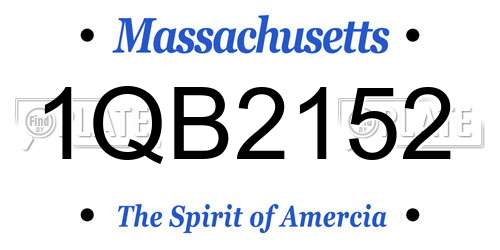 1QB2152 Massachusetts License Plate