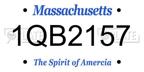 1QB2157 Massachusetts License Plate