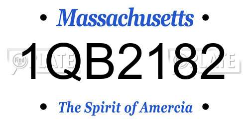 1QB2182 Massachusetts License Plate
