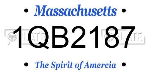 1QB2187 Massachusetts License Plate