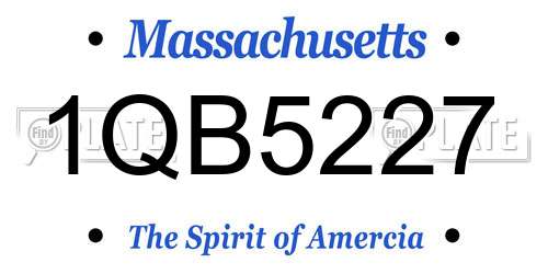 1QB5227 Massachusetts License Plate