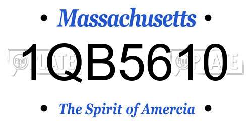 1QB5610 Massachusetts License Plate