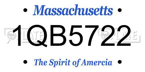 1QB5722 Massachusetts License Plate