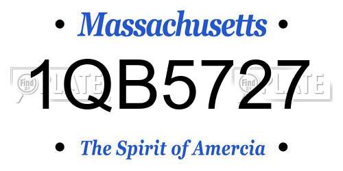 1QB5727 Massachusetts License Plate