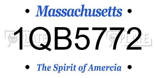 1QB5772 Massachusetts License Plate