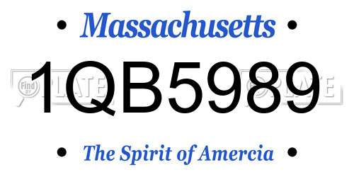 1QB5989 Massachusetts License Plate