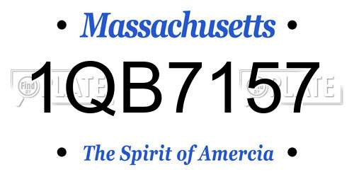 1QB7157 Massachusetts License Plate